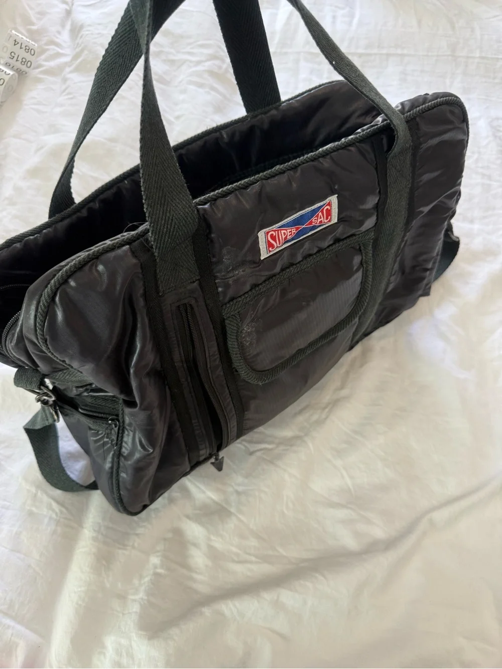 Vintage Black Men's Nylon Carry Gym Bag GUC 0821